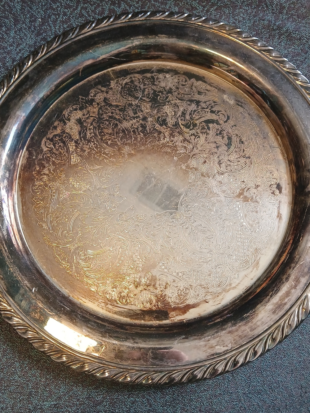 Vintage Silver Plated Decorative Serving Tray - Elegant Home Dining Accent